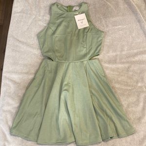 belongsci, sage green dress, small